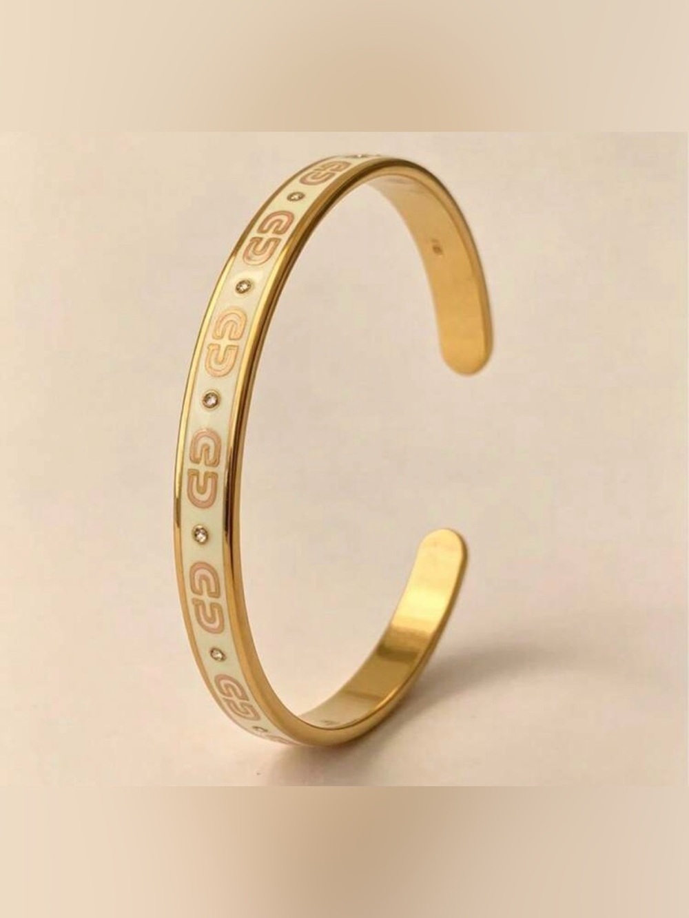 Western Horseshoe Design Gold and Pink Women's Cuff Bracelet - Elegant Design